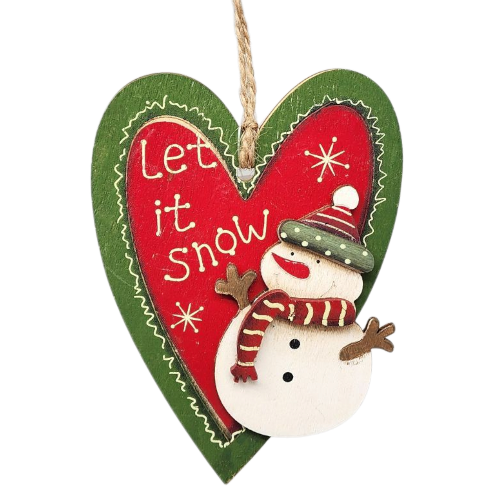 Snowman Heart Hanging Ornament