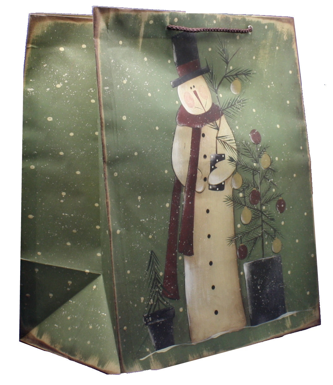 Snowman by the Tree Gift Bag - Large