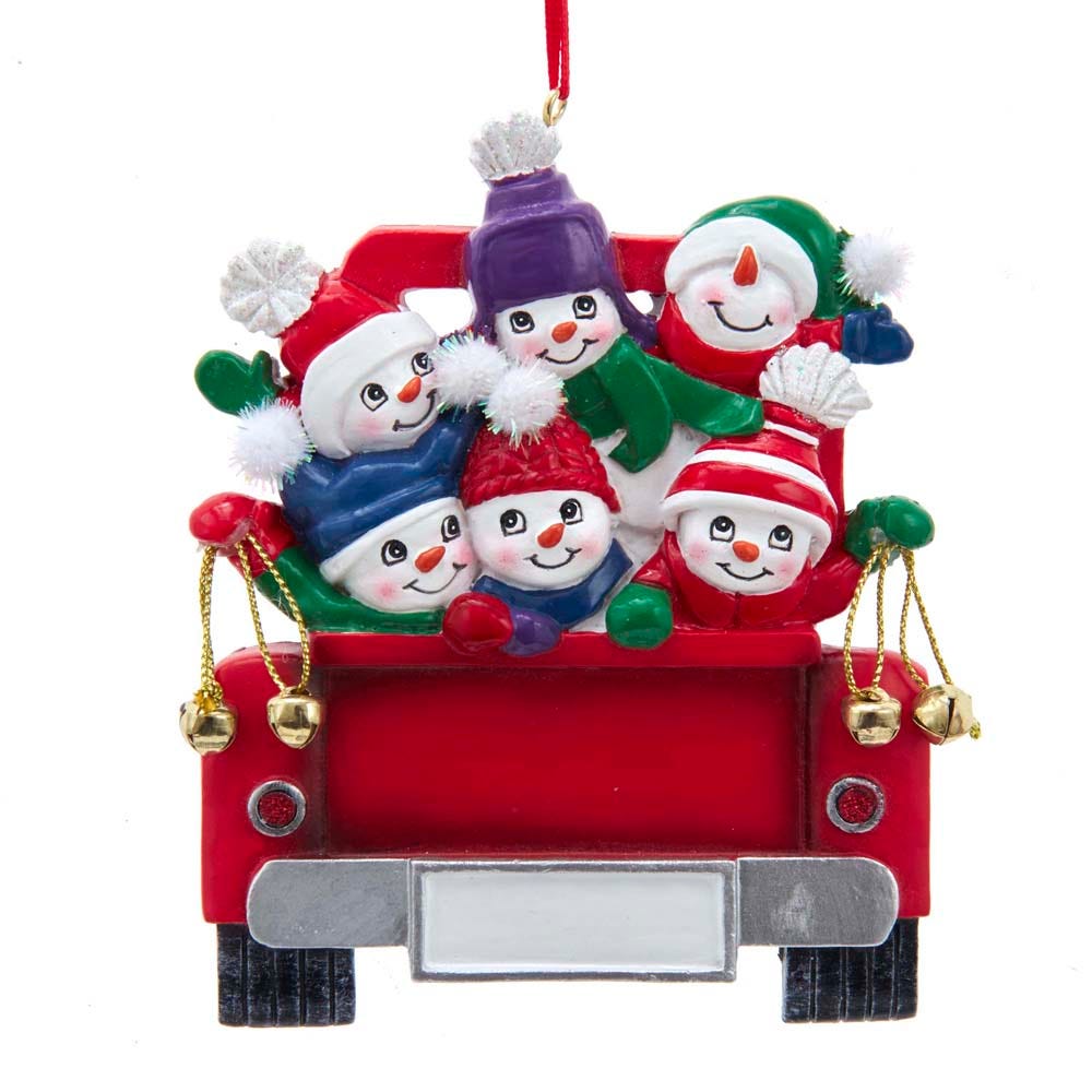 Snowman on Truck Ornament - Family of 2