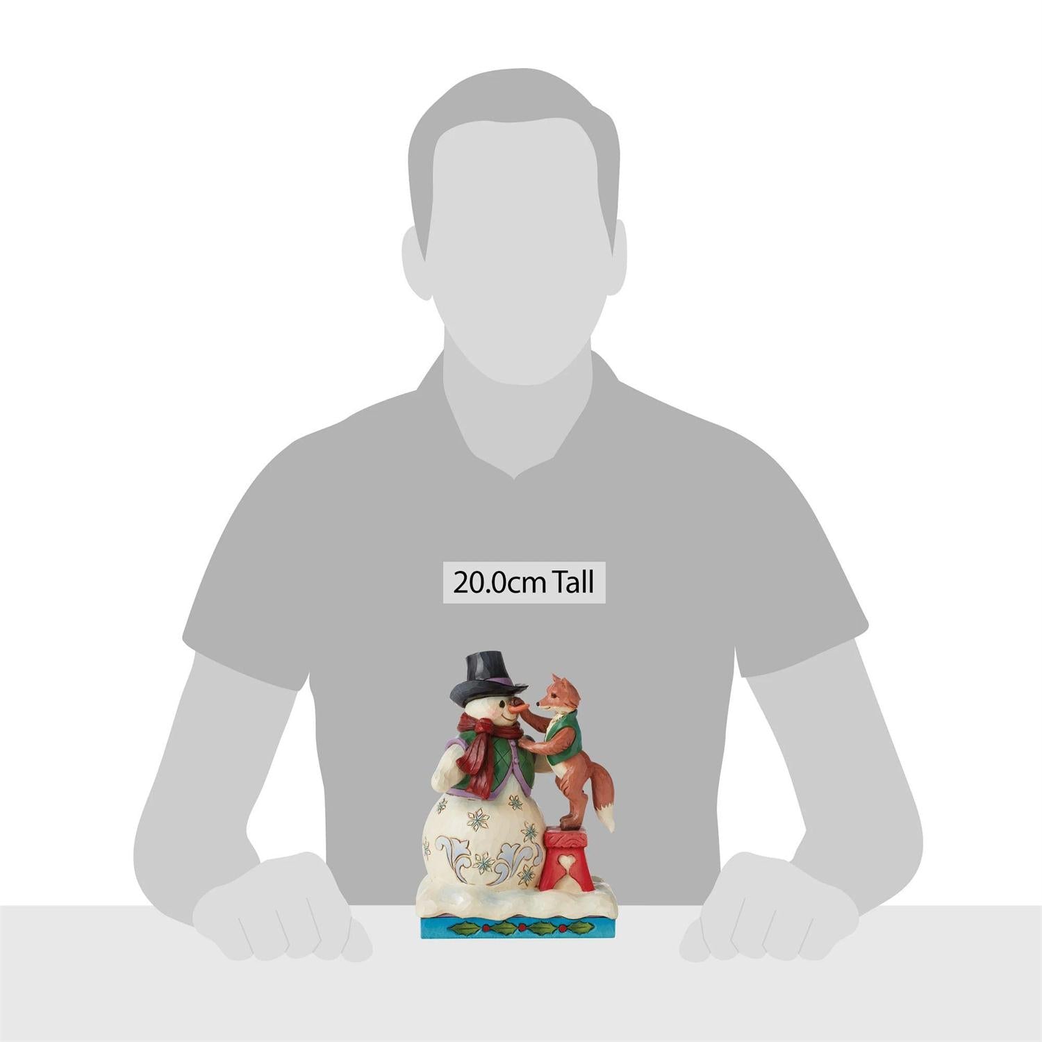 Snowman with Fox Figurine