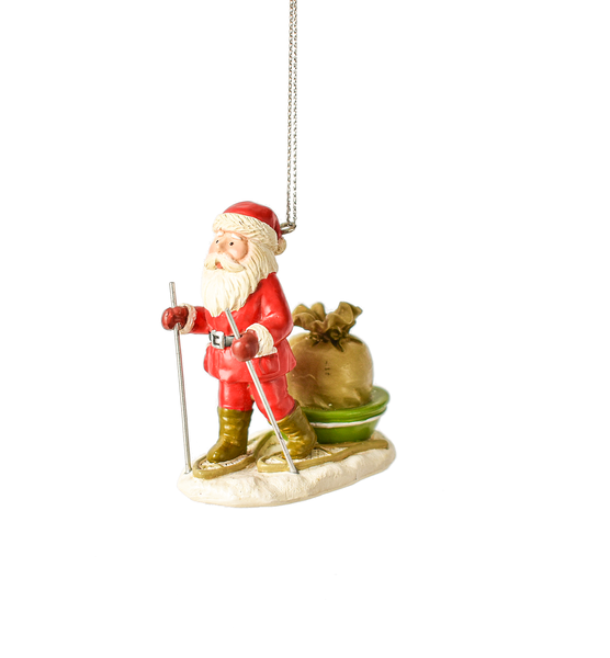 Snowshoe Santa Ornament