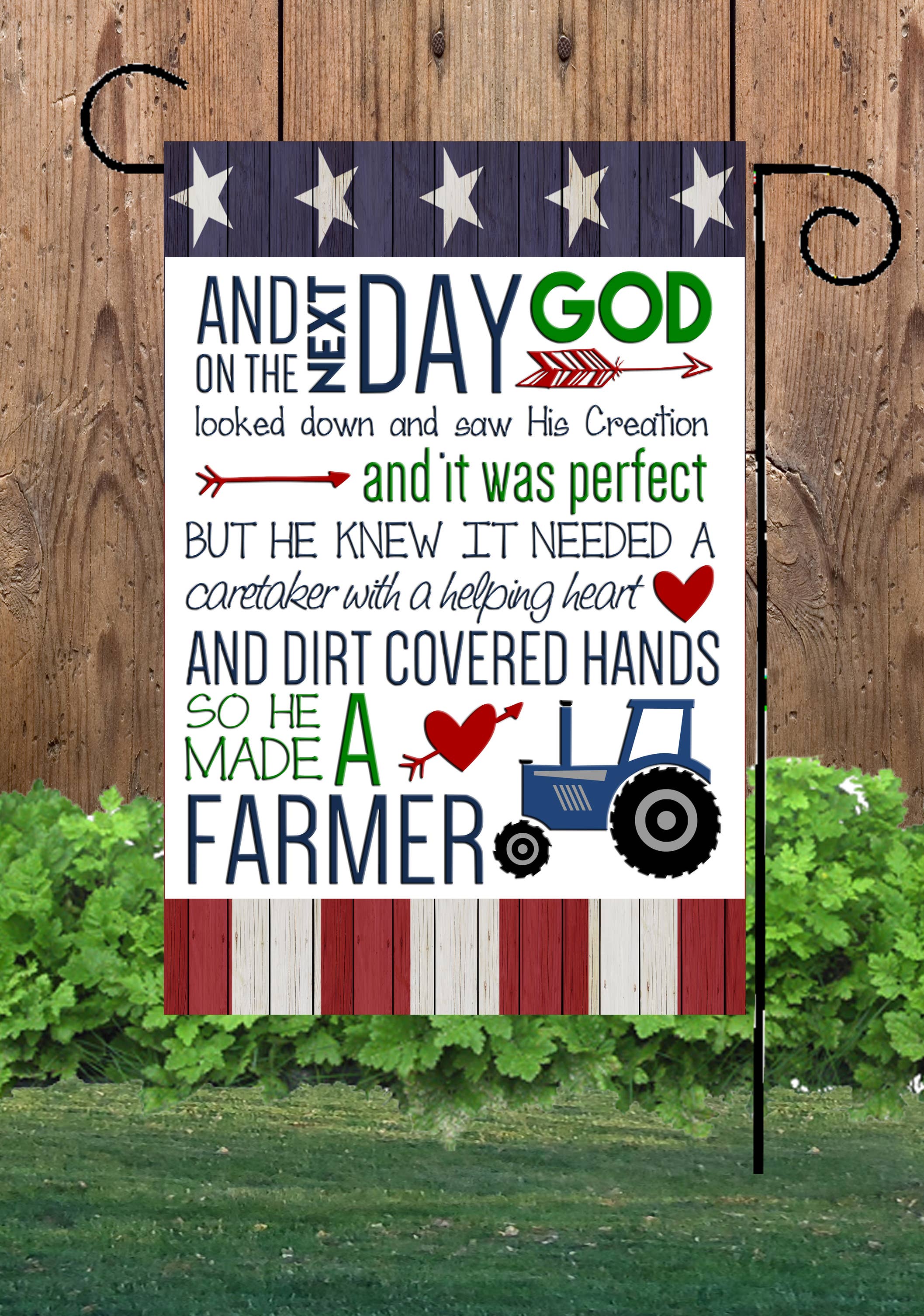So God Made a Farmer Garden Flag