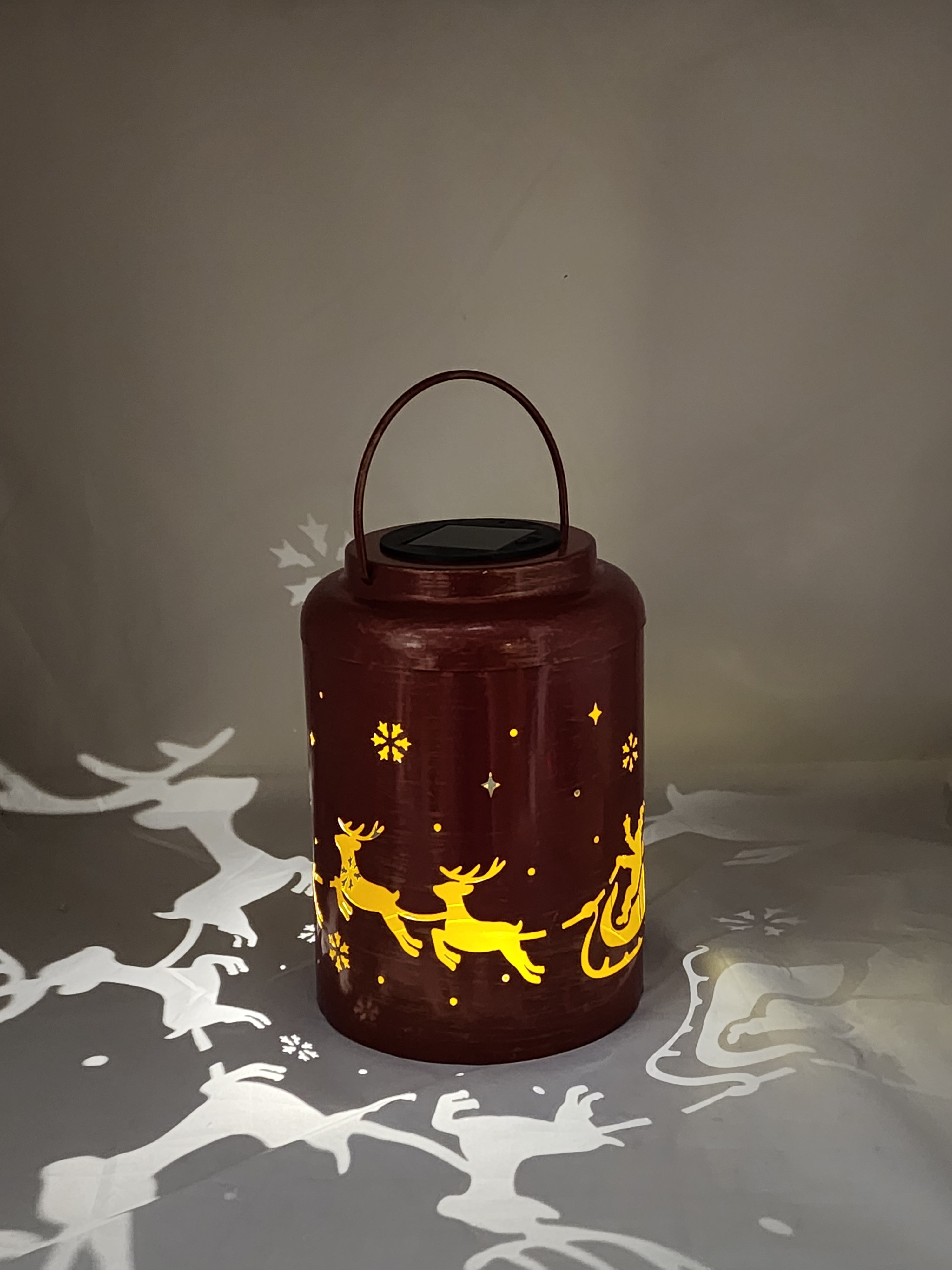 Solar Santa Lantern Luminary - 8 Inch