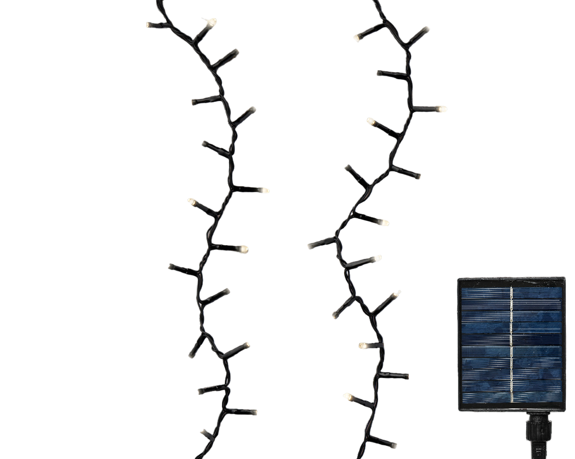 Solar String Lights - 500 LED - 8 function Twinkle - Warm White - 36 Feet Long