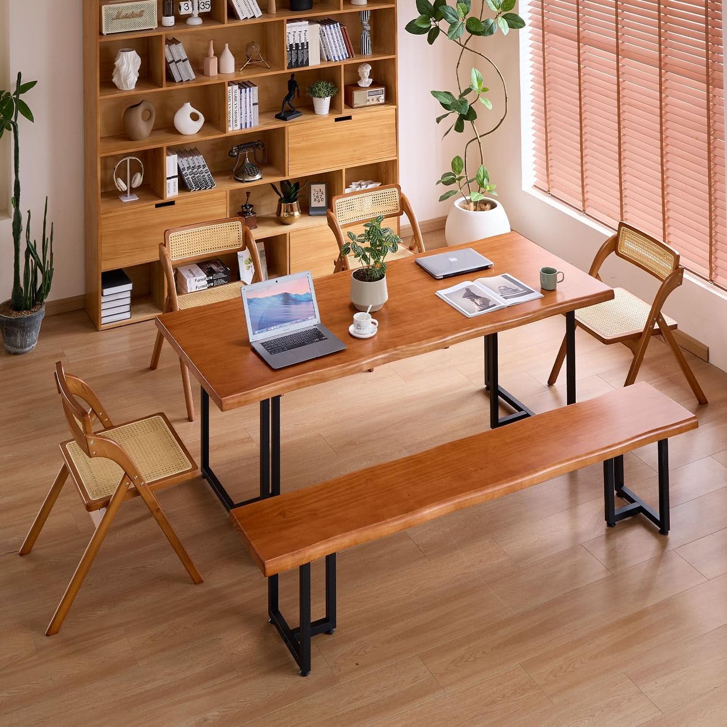 Solid Wood Desk For Restaurant And Office 62 Inch Brown