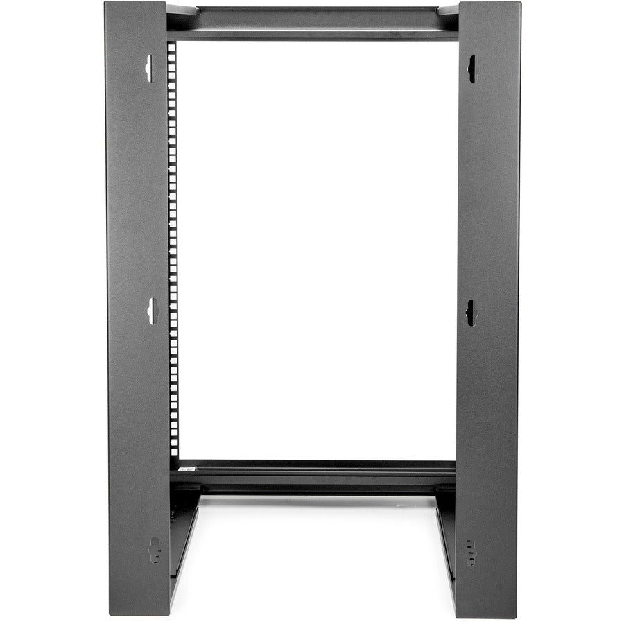 SolidRack 15U Wall Mount Rack - 2-Post Open Frame - Adjustable Depth 18-25.6" - Weight
