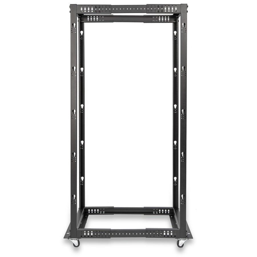 SolidRack 36U Adjustable Depth Open Frame 4 Post Rack w/ Casters - Adjustable mounting