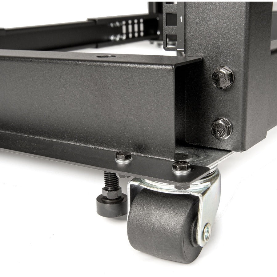 SolidRack 42U Adjustable Depth Open Frame 4 Post Rack w/ Casters - Adjustable mounting