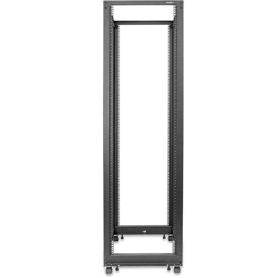 SolidRack 42U Adjustable Depth Open Frame 4 Post Rack w/ Casters - Adjustable mounting