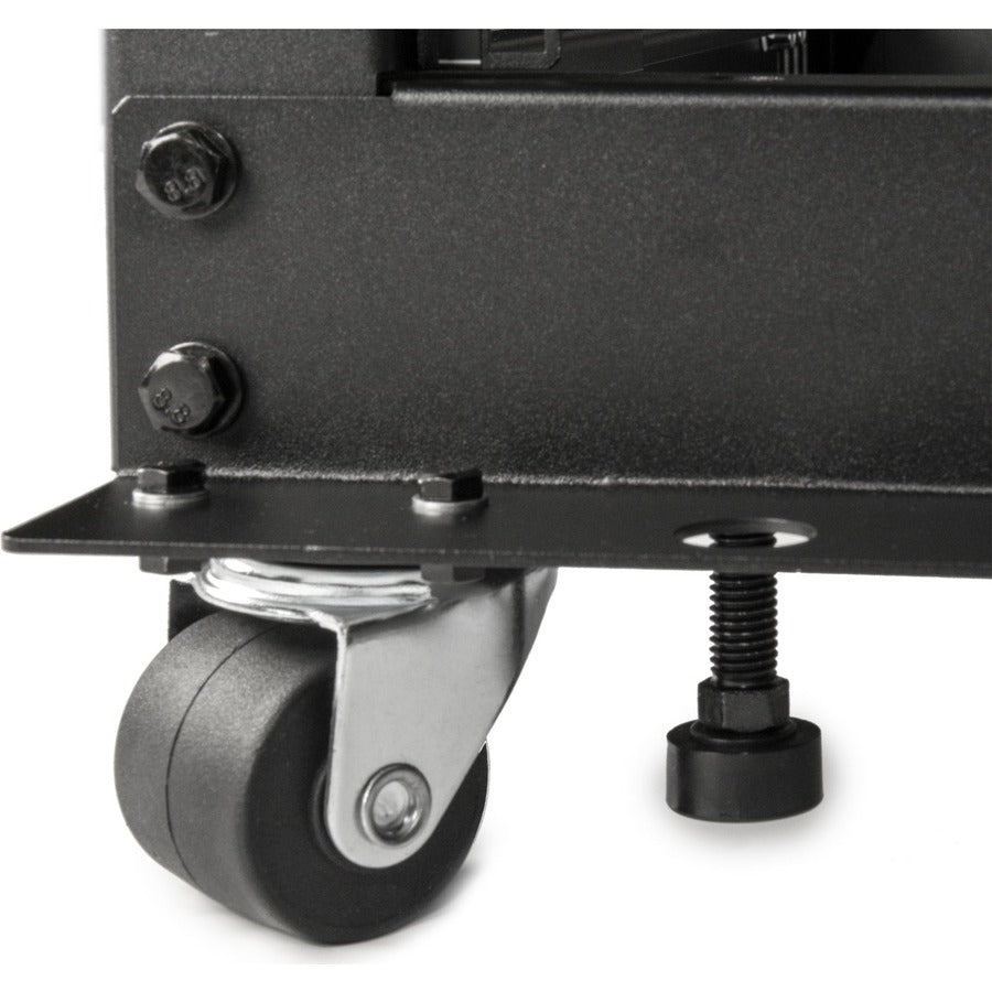 SolidRack 42U Adjustable Depth Open Frame 4 Post Rack w/ Casters - Adjustable mounting