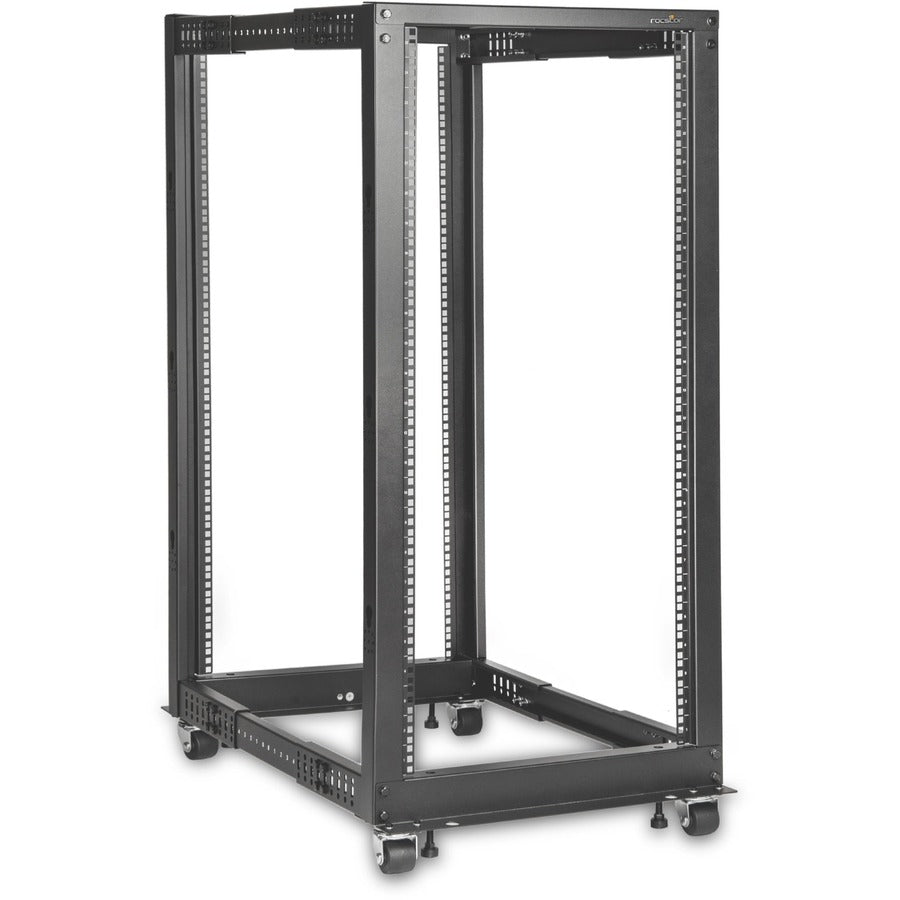 Solidrack 25U Open Frame Rack,4-Post Adjustable Depth Rack -Black