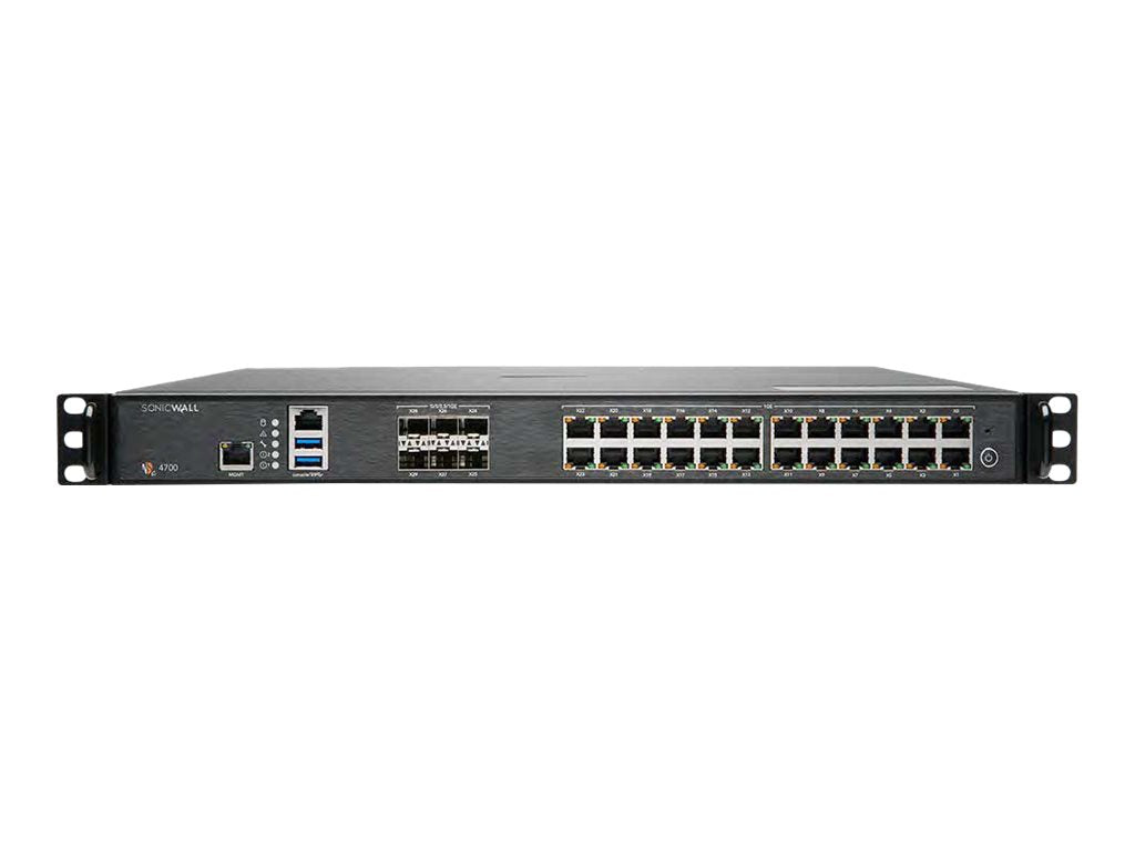 SonicWall NSa 4700 - Essential Edition - security appliance - with 3 years TotalSecure - 10GbE, 5GbE, 2.5GbE - 1U - rack-mountable 02-SSC-9572