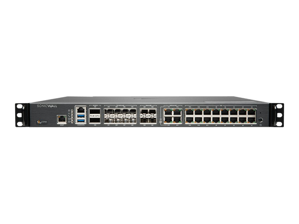 SonicWall NSsp 13700 - Advanced Edition - security appliance - 40GbE, 100GbE, 5GbE, 2.5GbE, 25GbE - 1U - SonicWALL Secure Upgrade 02-SSC-9610