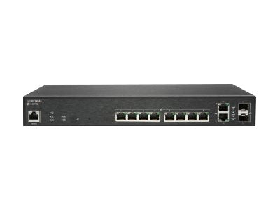 SonicWall Switch SWS12-10FPOE - Switch - managed - 10 x 10/100/1000 (PoE+) + 2 x Gigabit SFP - desktop - PoE+ (130 W) - with 02-SSC-8370