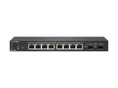 SonicWall Switch SWS12-8POE - Switch - managed - 8 x 10/100/1000 (PoE) + 2 x Gigabit SFP - desktop - PoE (55 W) - NFR, demo 02-SSC-4864