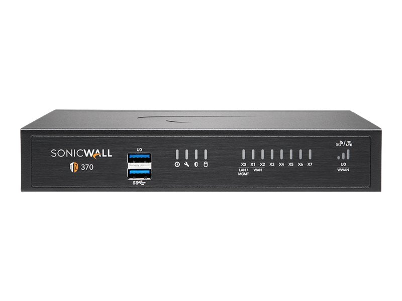 SonicWall TZ370 - Threat Edition - security appliance - with 3 years TotalSecure - 1GbE - desktop 02-SSC-7283