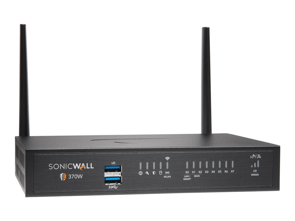 SonicWall TZ370W - Advanced Edition - security appliance - 1GbE - Wi-Fi 5 - 2.4 GHz, 5 GHz - SonicWALL Secure Upgrade Plus Program 02-SSC-6838