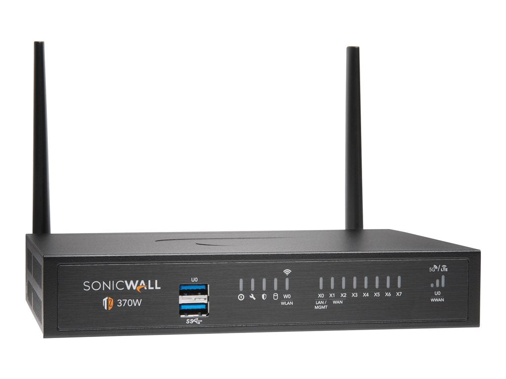 SonicWall TZ370W - Essential Edition - security appliance - 1GbE - Wi-Fi 5 - 2.4 GHz, 5 GHz - SonicWALL Secure Upgrade Plus Program 02-SSC-6836