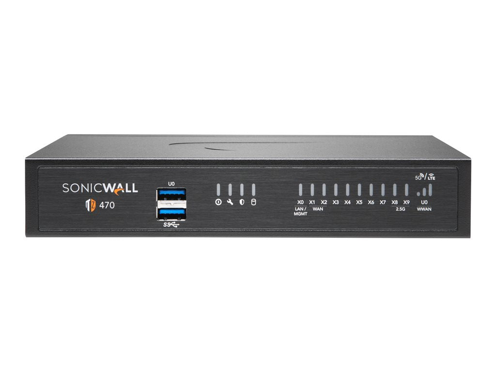 SonicWall TZ470 - Security appliance - 1GbE, 2.5GbE - NFR - desktop 02-SSC-6386