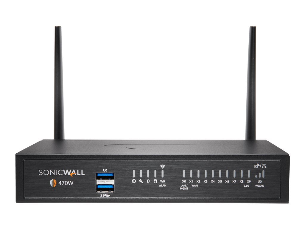 SonicWall TZ470W - Essential Edition - security appliance - 1GbE, 2.5GbE - Wi-Fi 5 - 2.4 GHz, 5 GHz - SonicWALL Secure Upgrade 02-SSC-6812