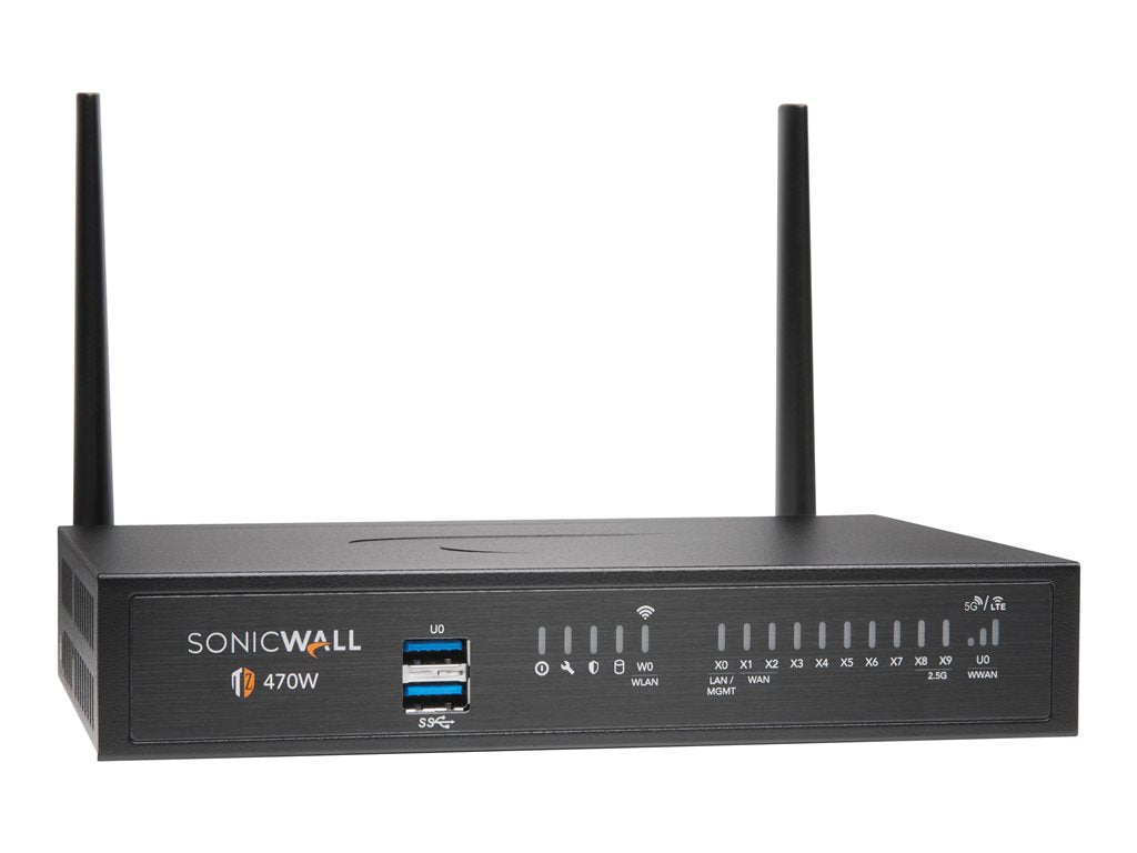 SonicWall TZ470W - Threat Edition - security appliance - 1GbE, 2.5GbE - Wi-Fi 5 - 2.4 GHz, 5 GHz - SonicWALL Secure Upgrade Plus 02-SSC-7279