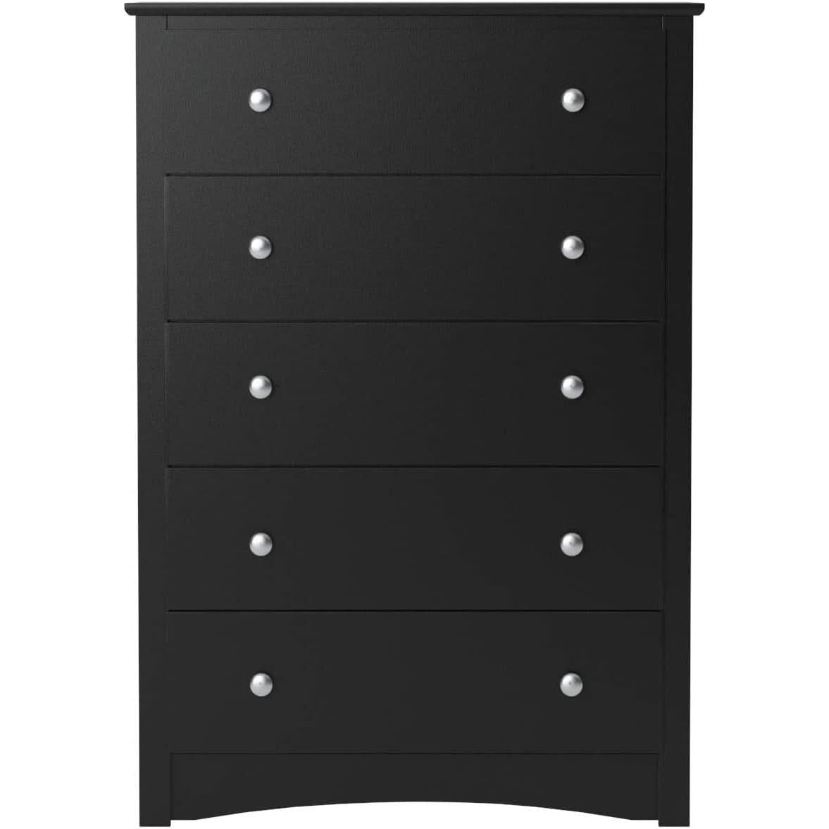 Sonoma Modern 5 Drawer Black Dresser Chest For Bedroom