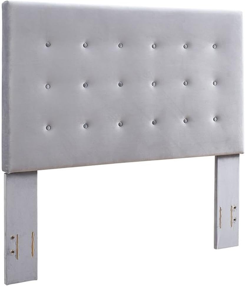 Sophisticated Upholstered King Headboard in Shale Microfiber