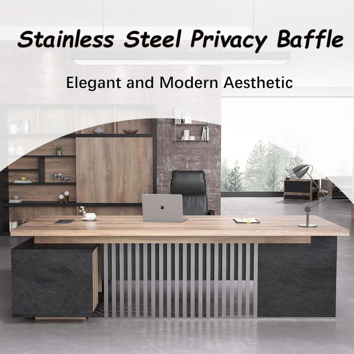 Spacious Executive Desk With Ample Storage Drawers