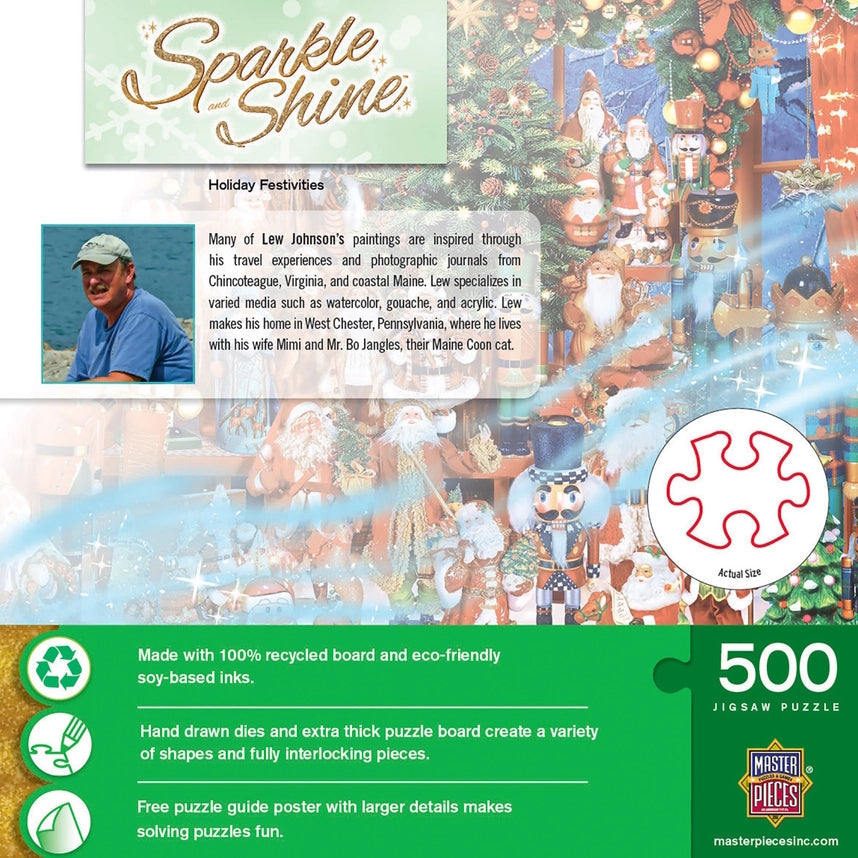 Sparkle And Shine - Holiday Festivities 500 Pc Glitter Puzzle