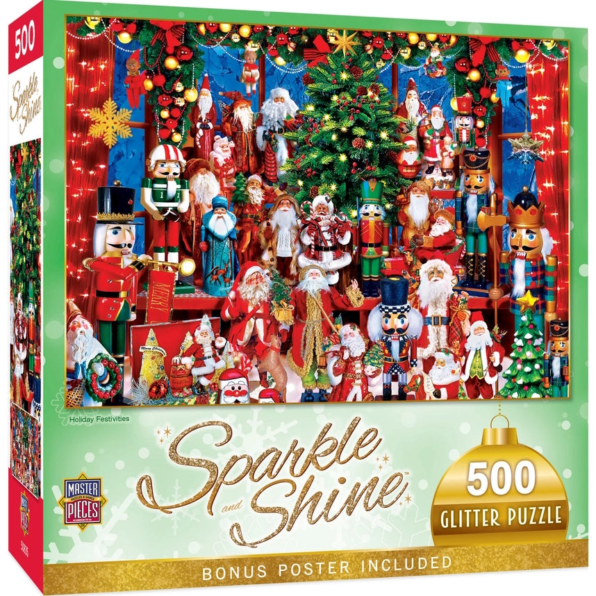 Sparkle And Shine - Holiday Festivities 500 Pc Glitter Puzzle