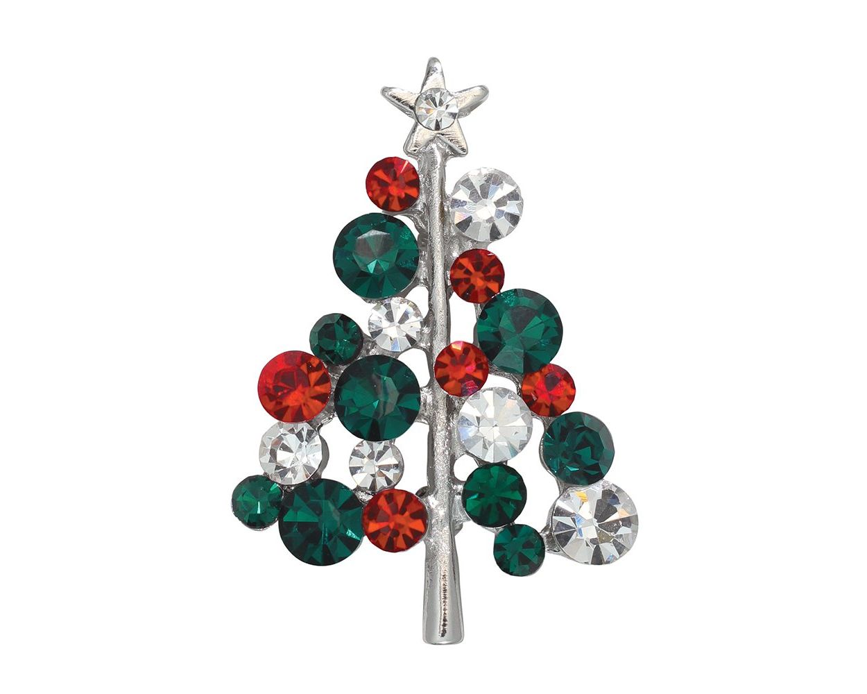 Sparkling Jeweled Holiday Tree Pin