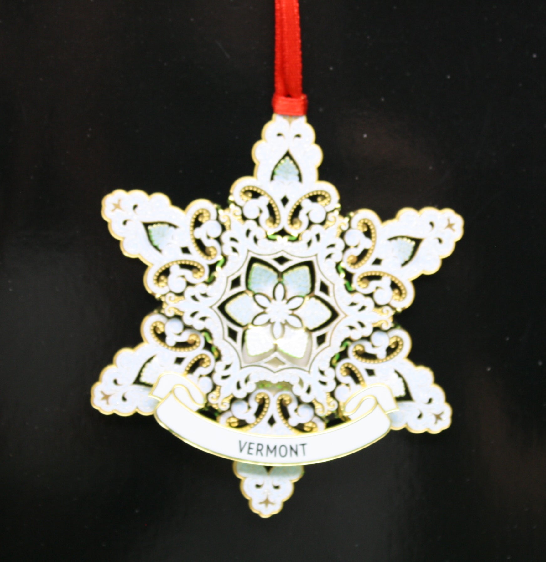 Sparkling Snowflake Collectible Brass Ornament