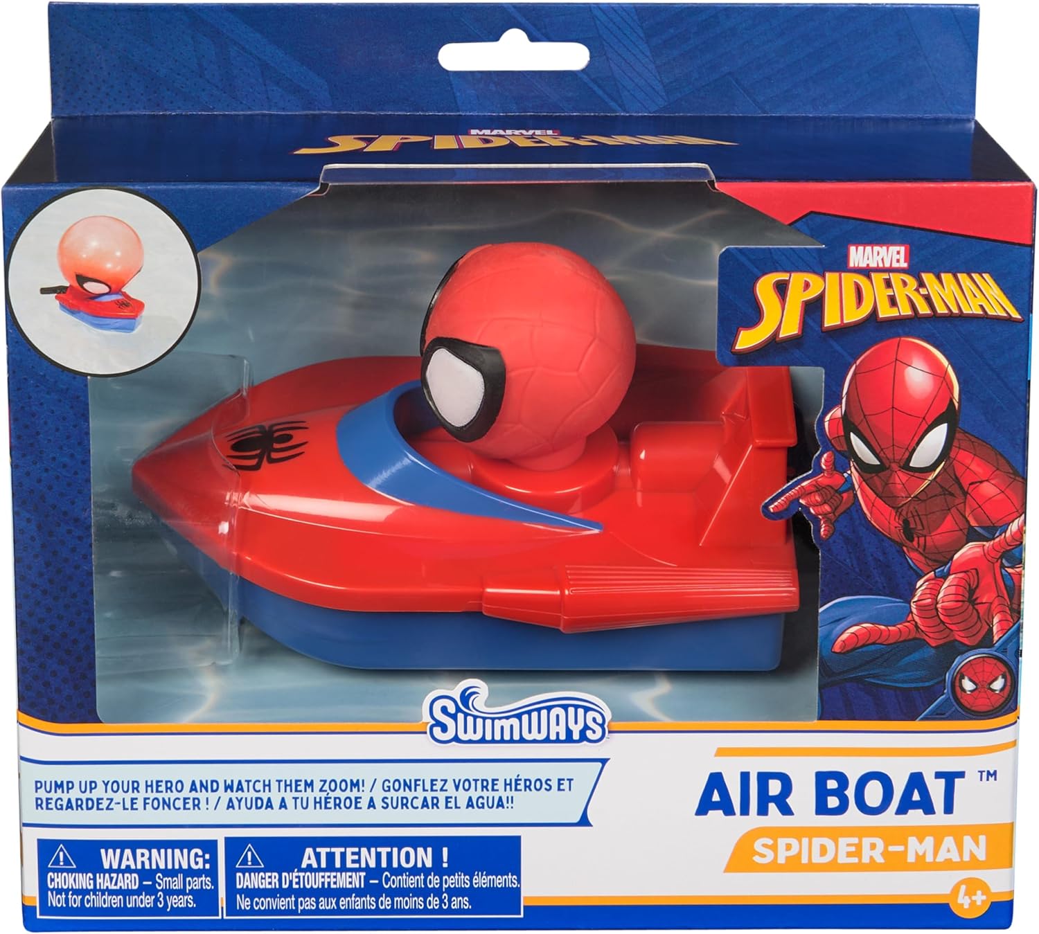 Spiderman Marvel Air Boat Pool / Tub Toy