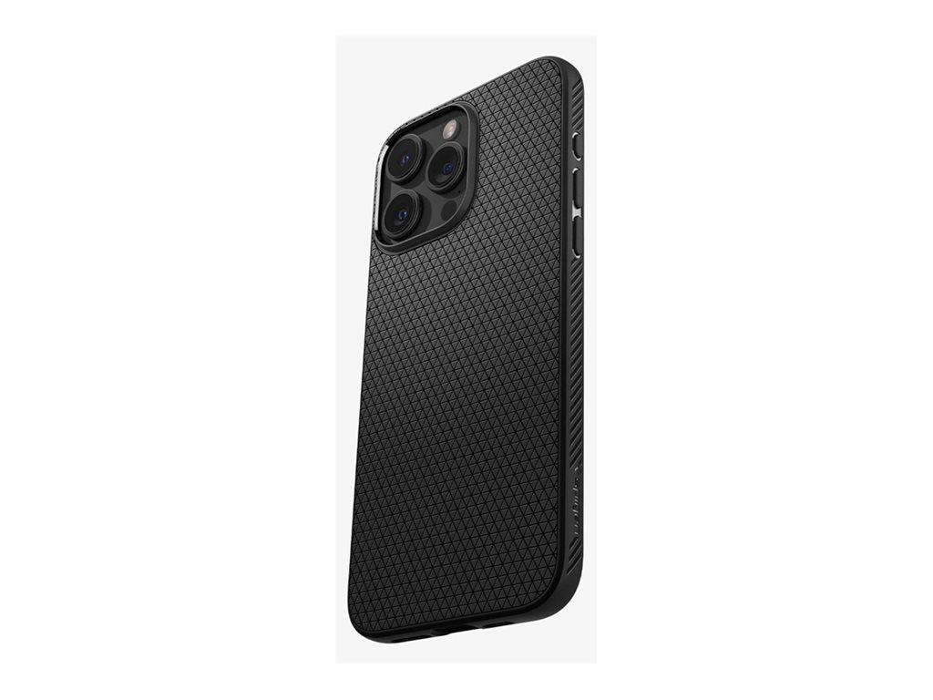 Spigen Liquid Air - Back cover for cell phone - thermoplastic polyurethane (TPU) - matte black - for Apple iPhone 15 Pro ACS06704