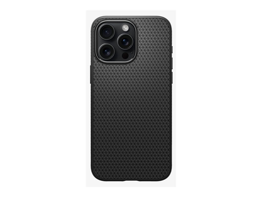 Spigen Liquid Air - Back cover for cell phone - thermoplastic polyurethane (TPU) - matte black - for Apple iPhone 15 Pro ACS06704