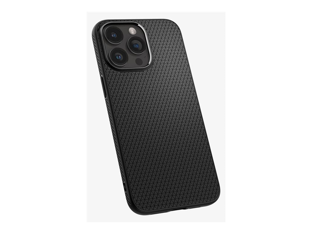 Spigen Liquid Air - Back cover for cell phone - thermoplastic polyurethane (TPU) - matte black - for Apple iPhone 15 Pro ACS06704
