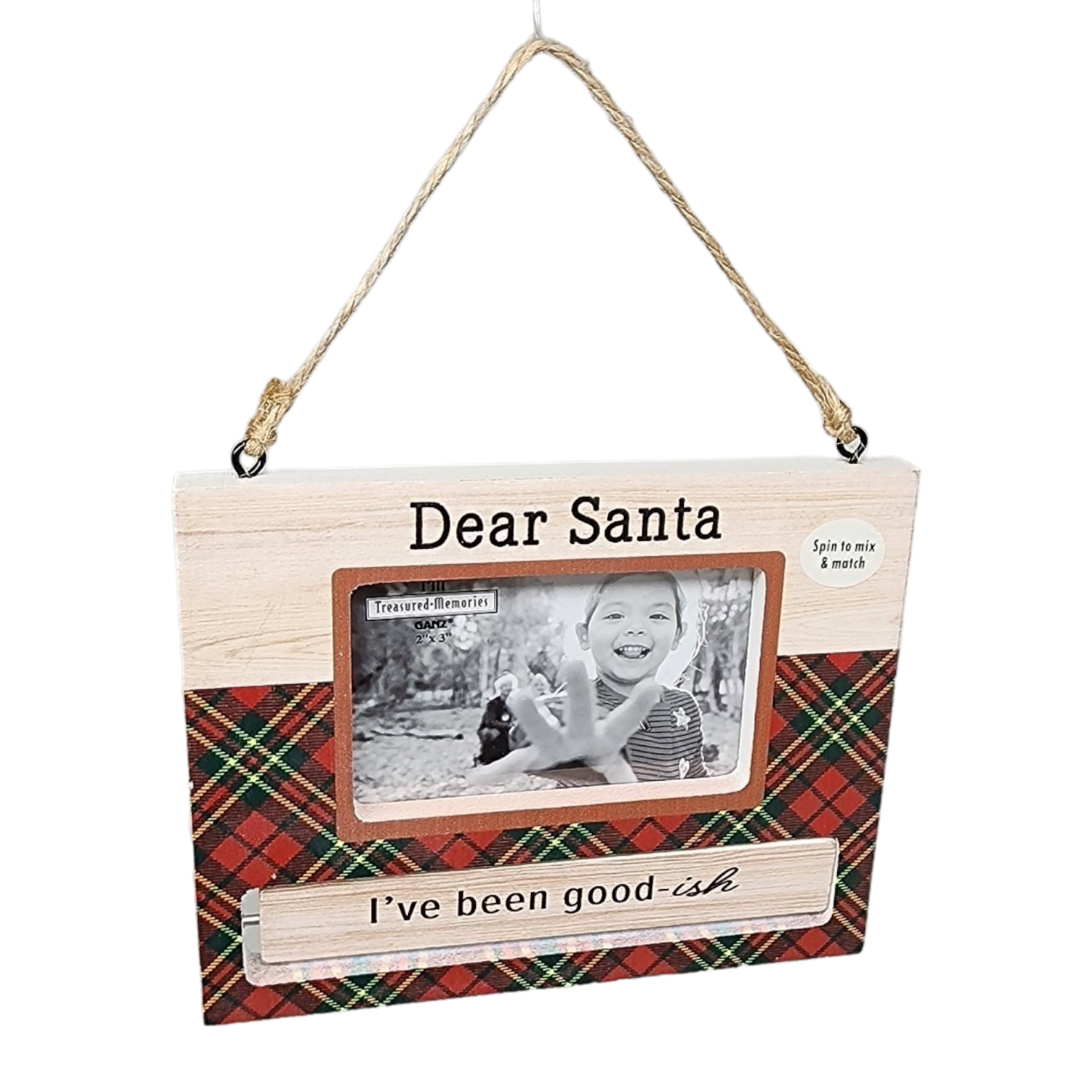Spinning Frame Ornament - Dear Santa