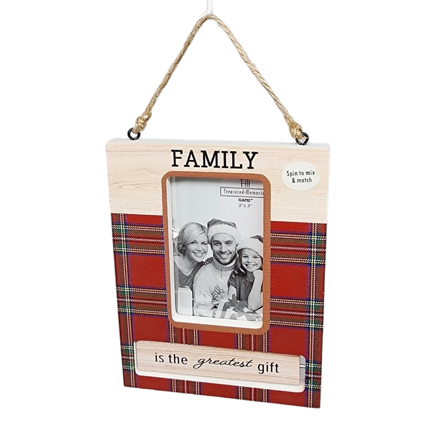 Spinning Frame Ornament - Family