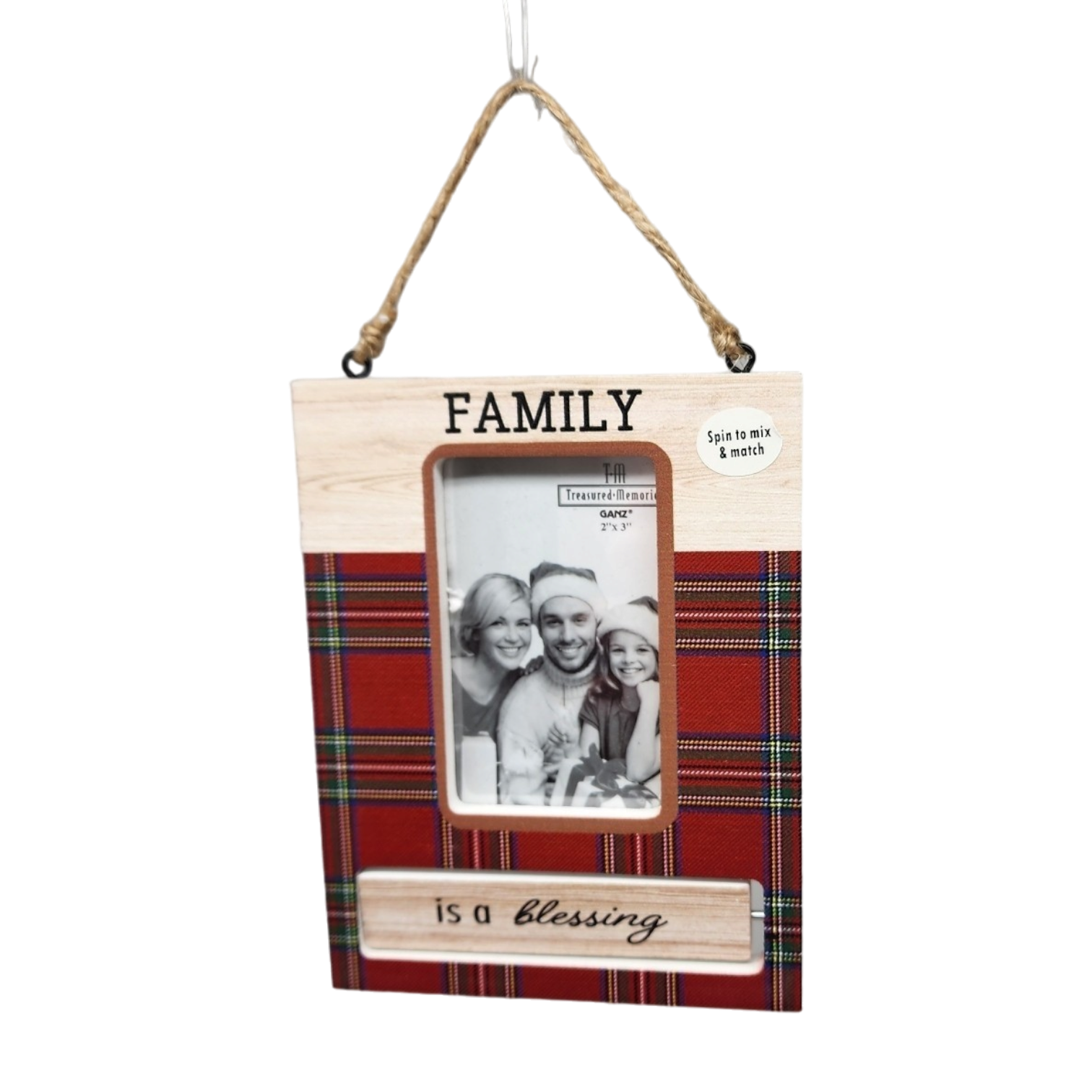 Spinning Frame Ornament - Family