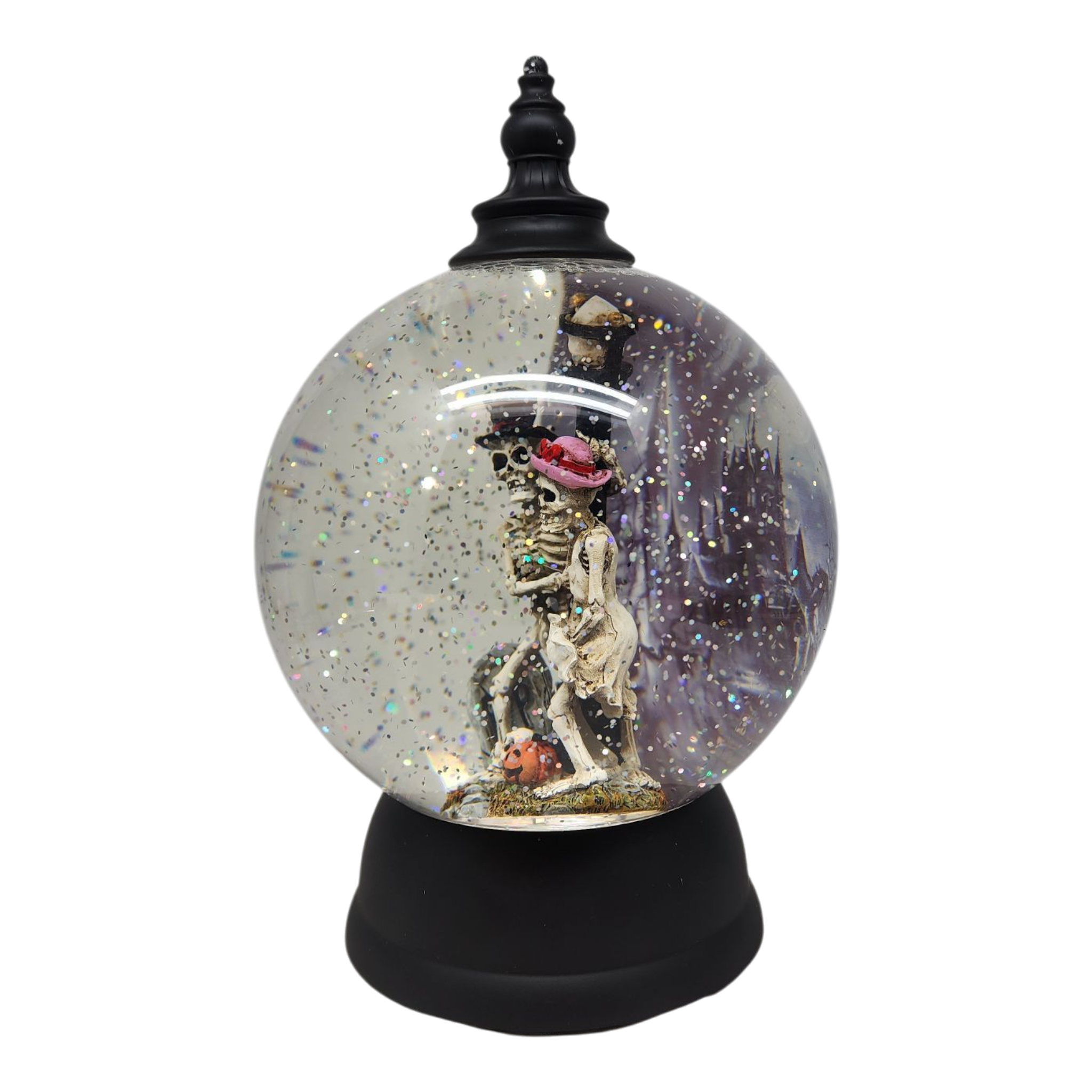 Spooky Love Skeleton Lighted Snow Globe