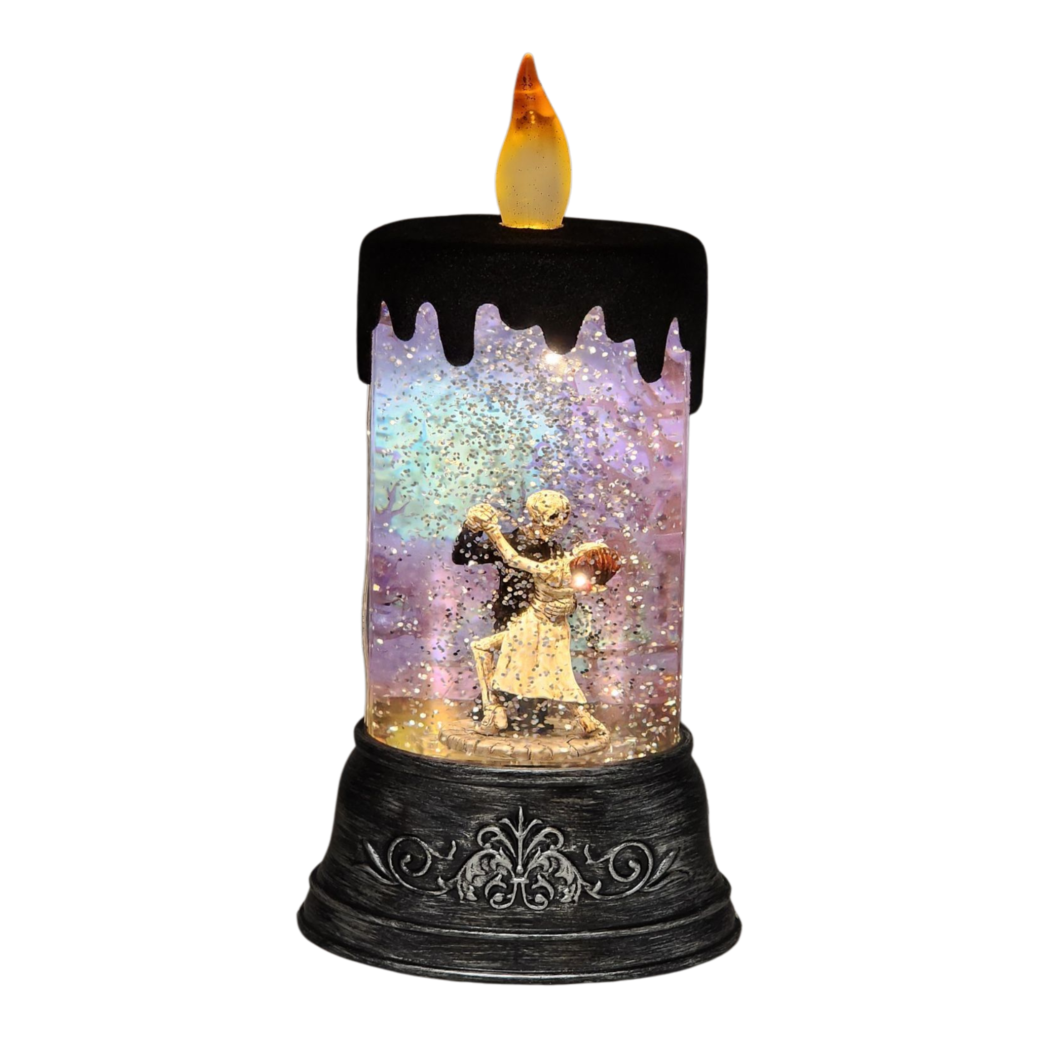 Spooky Skeleton Dance Waterglobe Candle