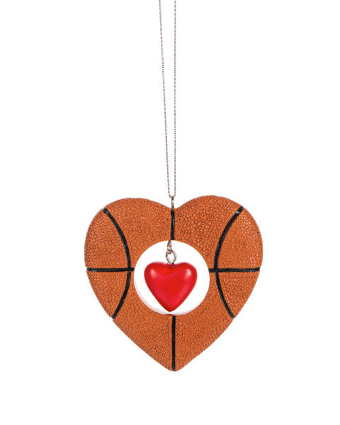 Sports Heart Ornament - Basketball