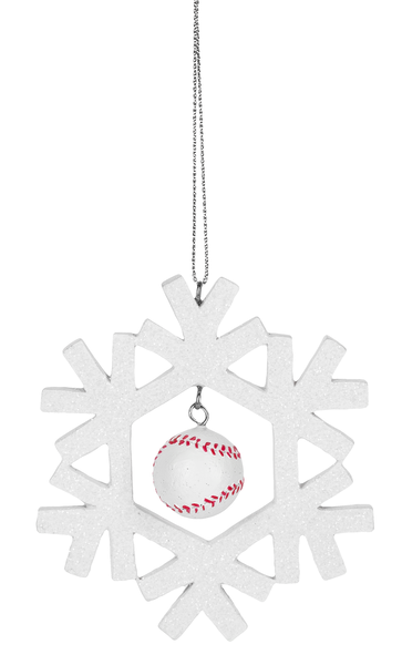 Sports Snowflake Ornament - Baseball