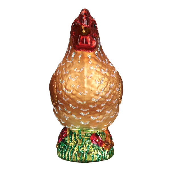Spring Chicken Glass Ornament