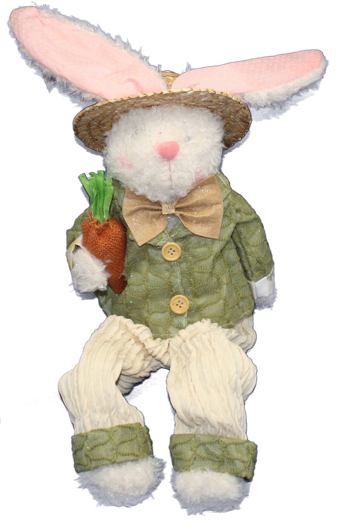 Springtime Fabric Sitting Bunny Figure - Boy