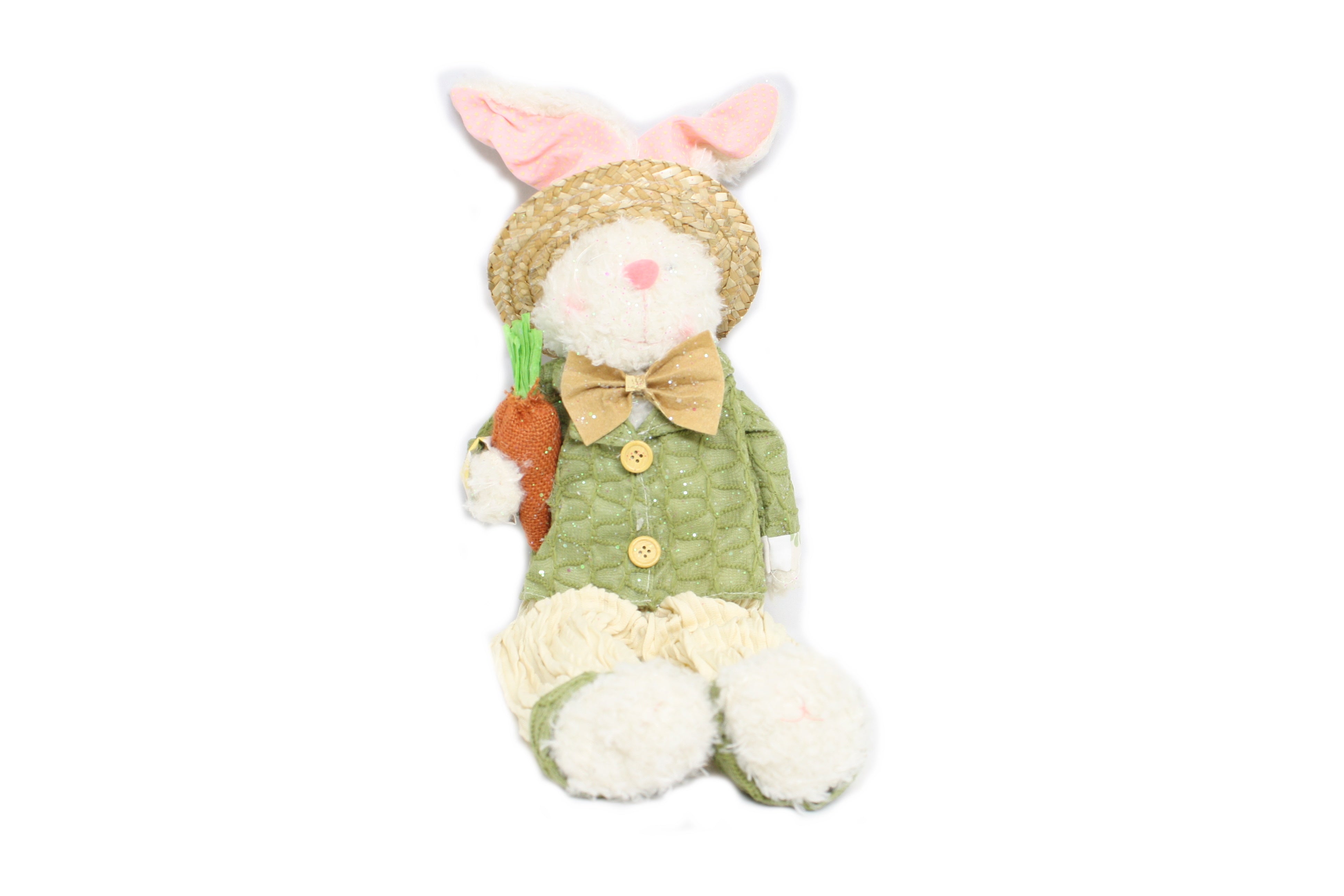 Springtime Fabric Sitting Bunny Figure - Boy