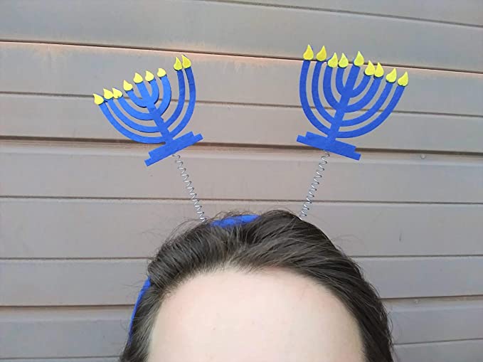 Springy Headband with Felt Menorah