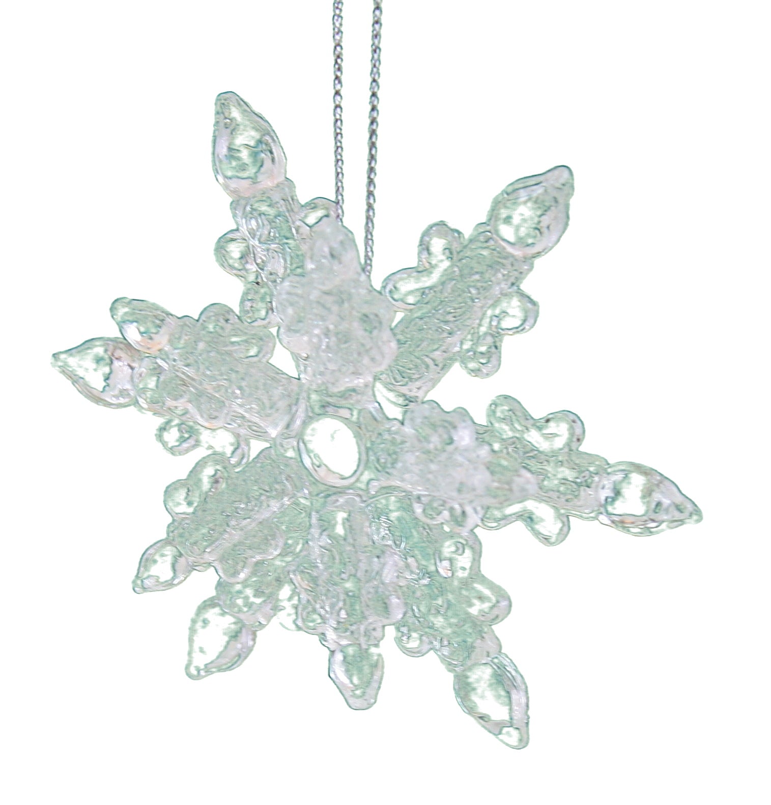 Spunglass Ornament - Clear Snowflake