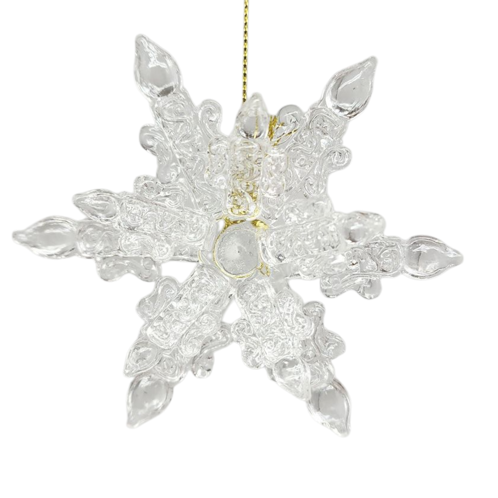 Spunglass Ornament - Clear Snowflake