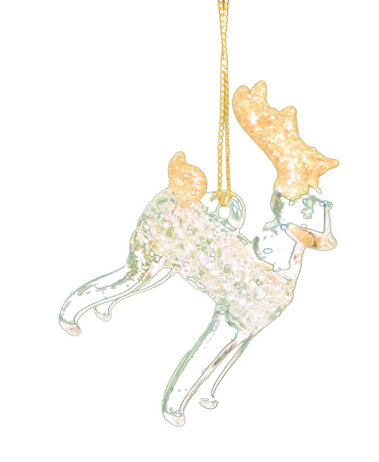 Spunglass Ornament - Gold Reindeer